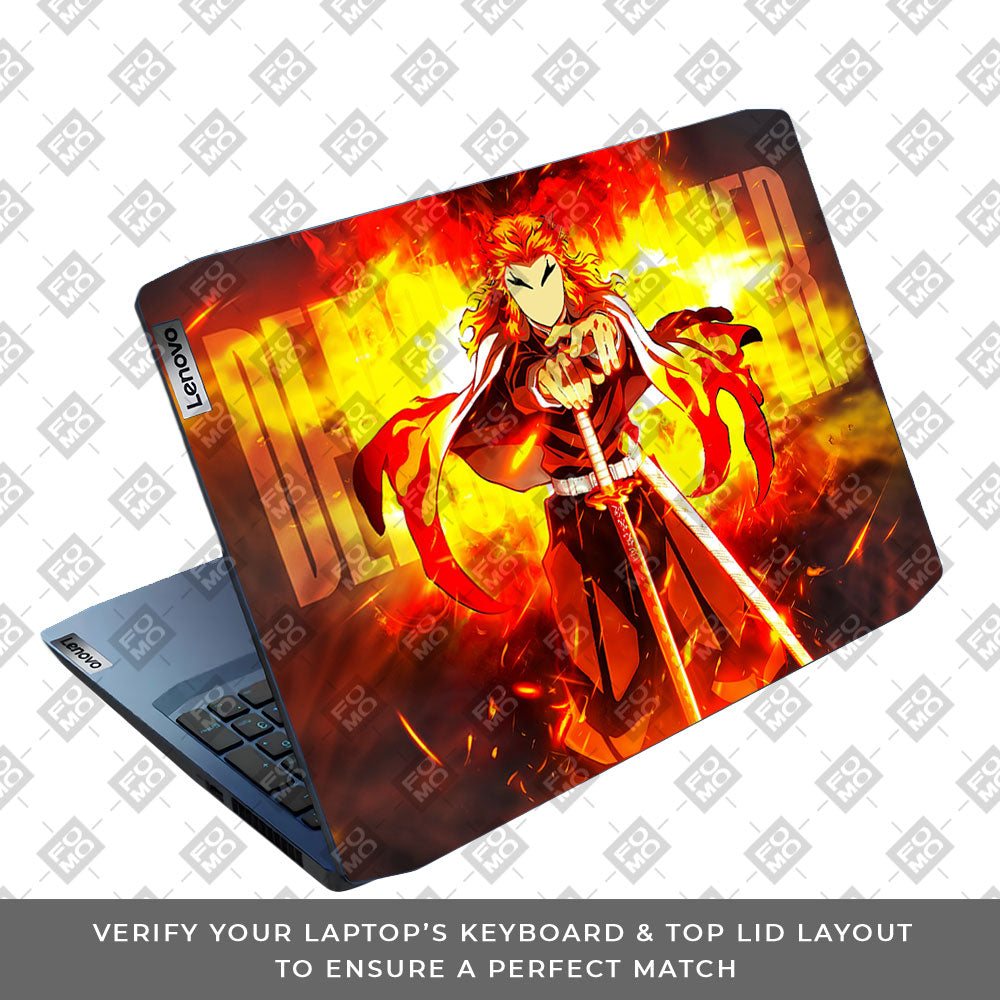 Flame Hashira Rengoku Lenovo IdeaPad Gaming 3 15ARH05 and 15IMH05 Laptop Skin
