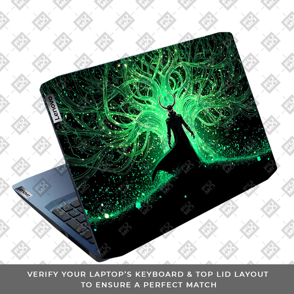 Loki God of Mischief Neon Lenovo IdeaPad Gaming 3 15ARH05 and 15IMH05 Laptop Skin