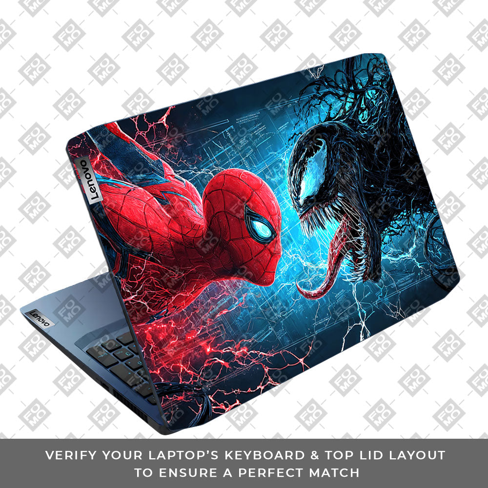 Spiderman vs Venom Showdown Lenovo IdeaPad Gaming 3 15ARH05 and 15IMH05 3D Laptop Skin