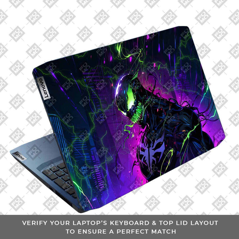 Venom Chaos Surge Lenovo IdeaPad Gaming 3 15ARH05 and 15IMH05 3D Laptop Skin