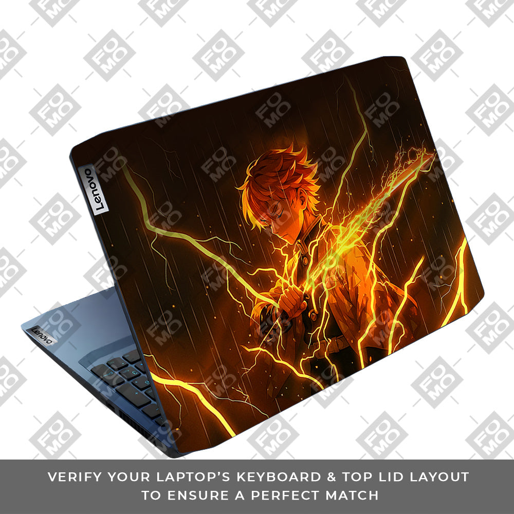 Thunder Soul Lightning Zenitsu Lenovo IdeaPad Gaming 3 15ARH05 and 15IMH05 Laptop Skin