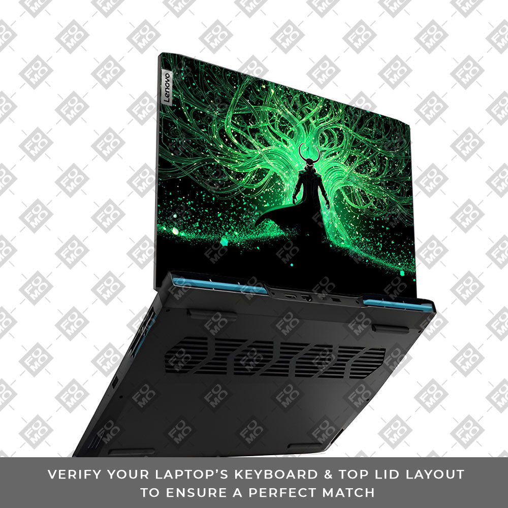 Loki God of Mischief Neon Lenovo IdeaPad Gaming 3 15ARH7 and 15IAH7 Laptop Skin