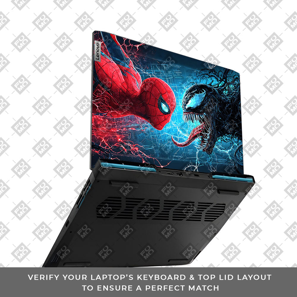 Spiderman vs Venom Showdown Lenovo IdeaPad Gaming 3 15ARH7 and 15IAH7 3D Laptop Skin