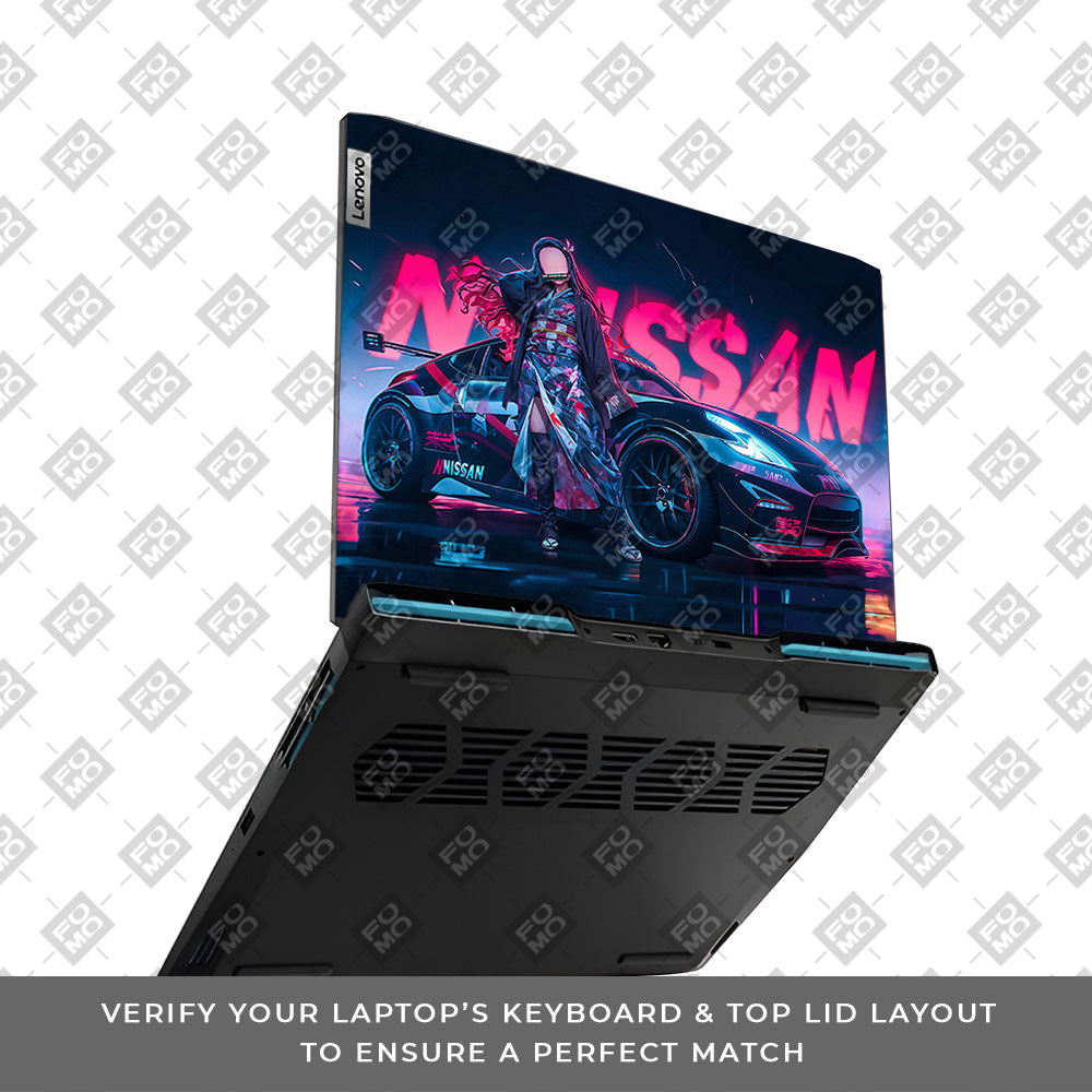 Neon Bloom Nezuko Racer Lenovo IdeaPad Gaming 3 15ARH7 and 15IAH7  Laptop Skin