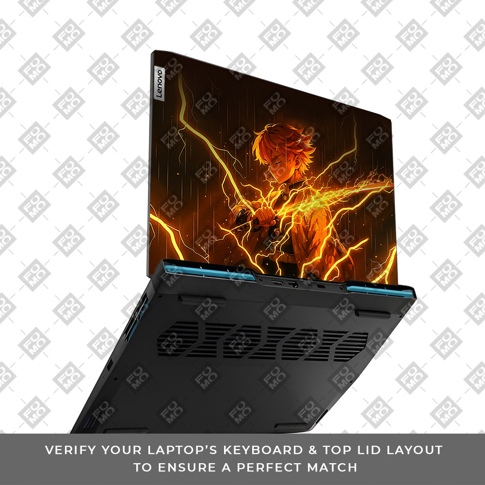 Thunder Soul Lightning Zenitsu Lenovo IdeaPad Gaming 3 15ARH7 and 15IAH7  Laptop Skin