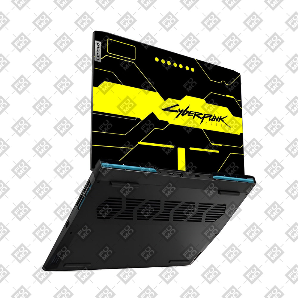 Cyberpunk Yellowline Grid Lenovo IdeaPad Gaming 3 15ARH7 and 15IAH7 Laptop Skin