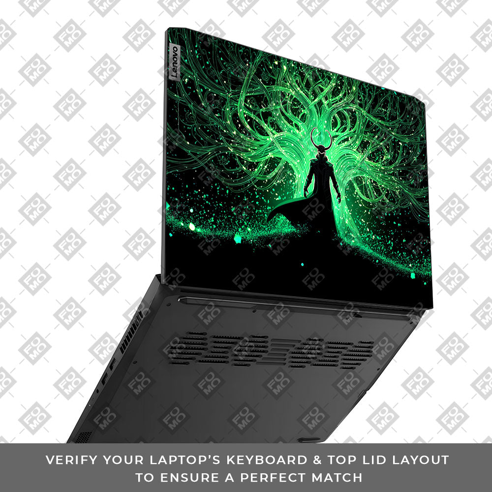 Loki God of Mischief Neon Lenovo IdeaPad Gaming 3 15ACH6 and 15IHU6 Laptop Skin