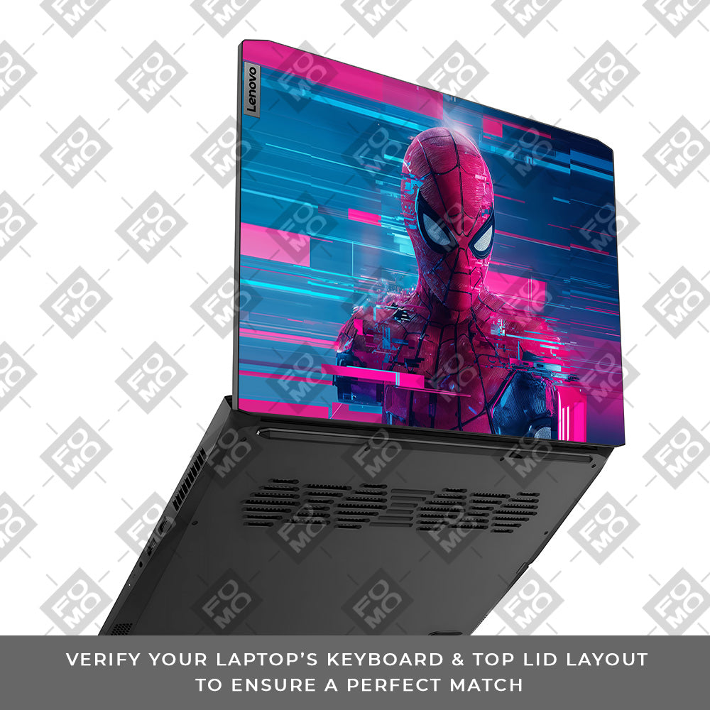 Glitch Spider Neon Web Lenovo IdeaPad Gaming 3 15ACH6 and 15IHU6 Laptop Skin