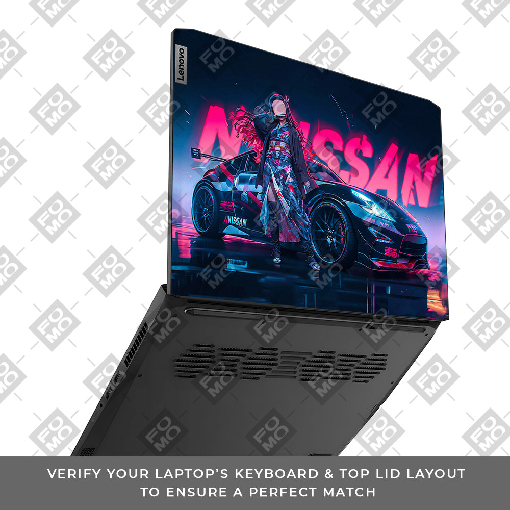 Neon Bloom Nezuko Racer Lenovo IdeaPad Gaming 3 15ACH6 and 15IHU6 Laptop Skin