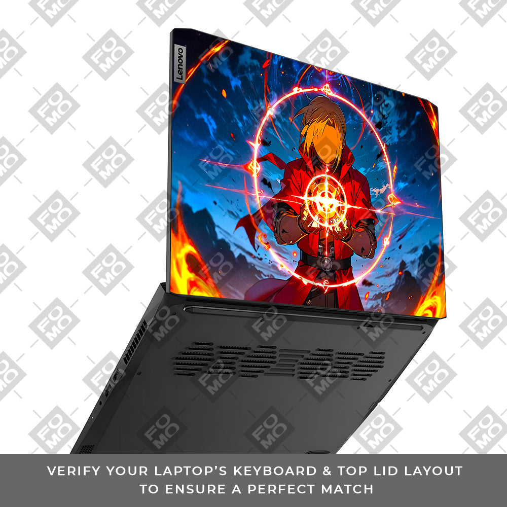 Edward Elric Fullmetal Alchemist Lenovo IdeaPad Gaming 3 15ACH6 and 15IHU6 Laptop Skin
