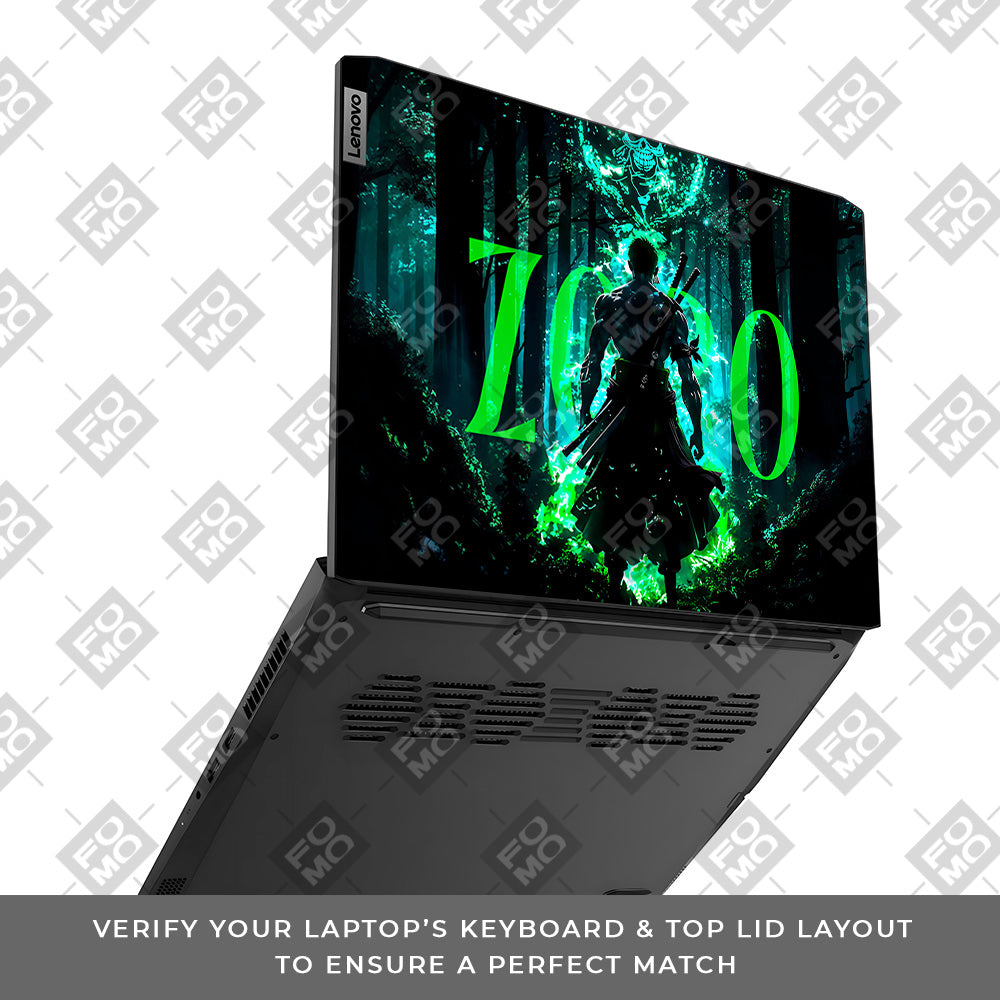 Zoro Green Aura Lenovo IdeaPad Gaming 3 15ACH6 and 15IHU6 Laptop Skin