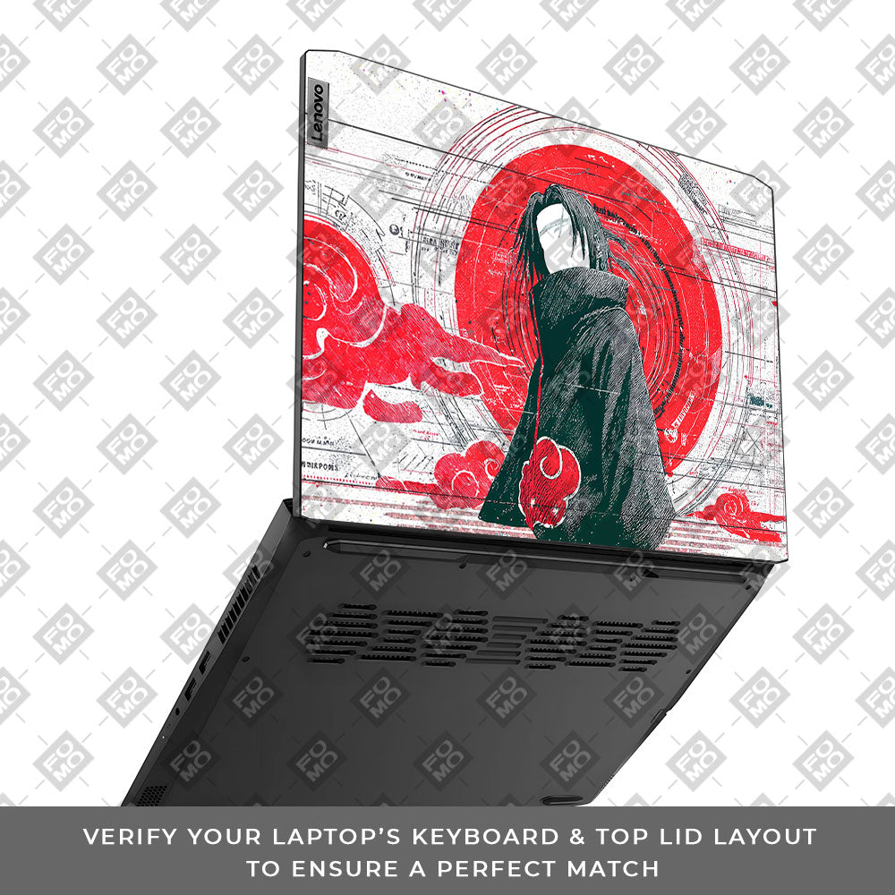 Itachi Uchiha Mark of the Akatsuki Lenovo IdeaPad Gaming 3 15ACH6 and 15IHU6 Laptop Skin