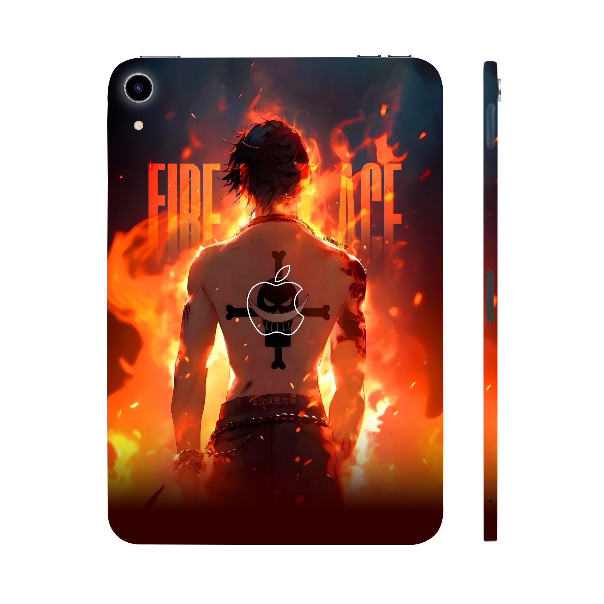 Apple iPad Mini 6th Gen 2021 Portgas D. Ace Fire Fist Flame Anime Tablet Skins