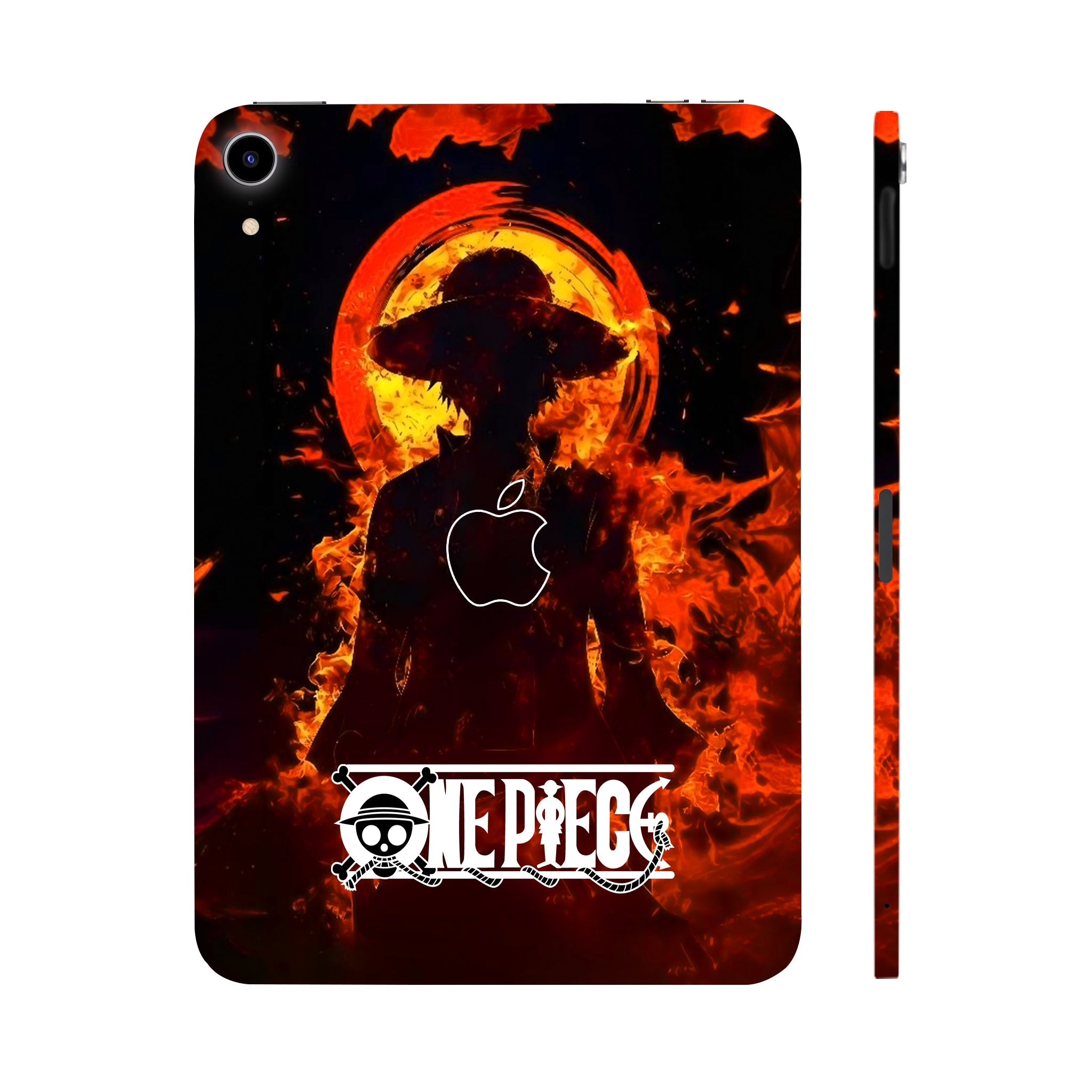 Apple iPad Mini 6th Gen 2021 Monkey D. Luffy Fiery Silhouette Anime Tablet Skins
