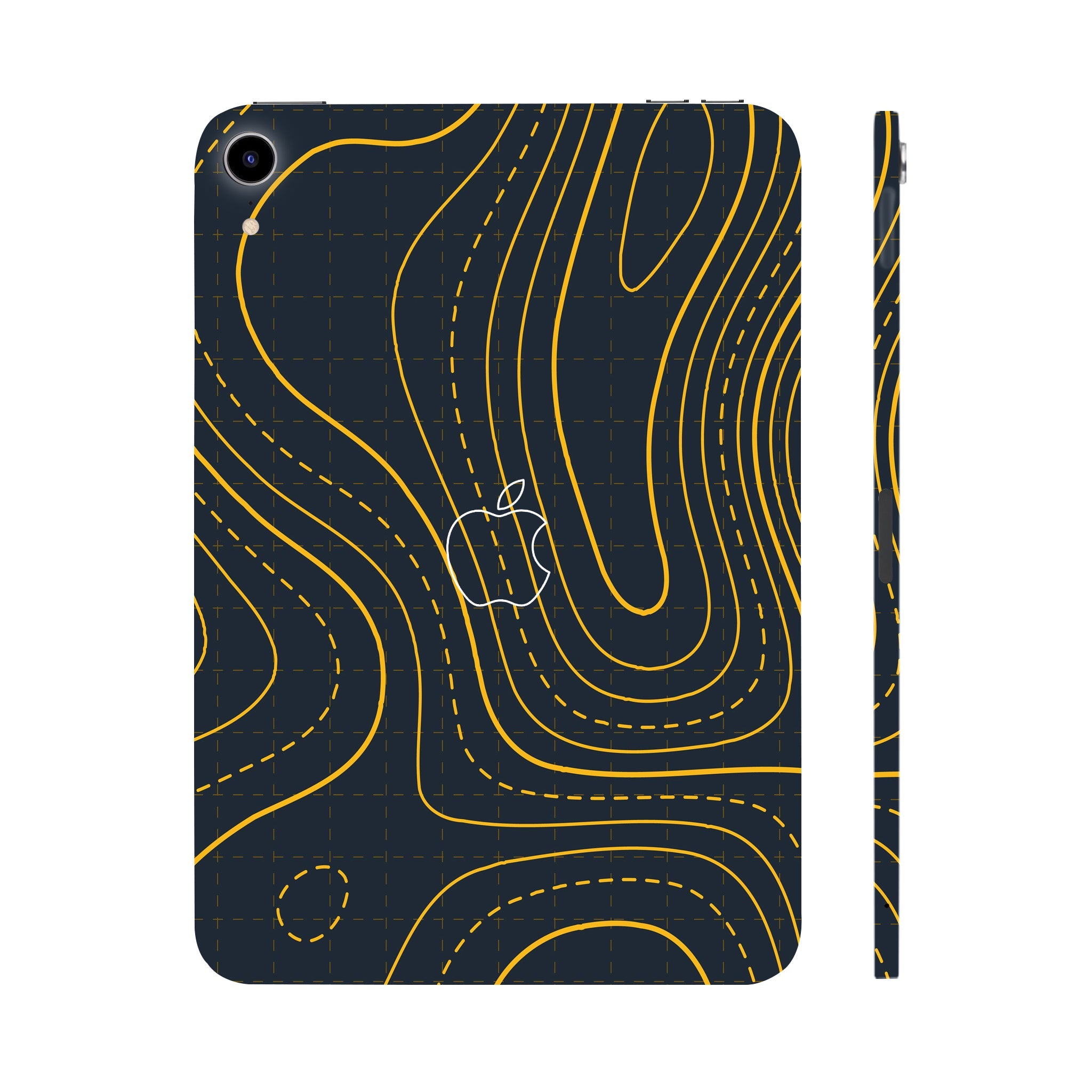 Apple iPad Mini 6th Gen 2021 Yellow Contour Lines Tablet Skins