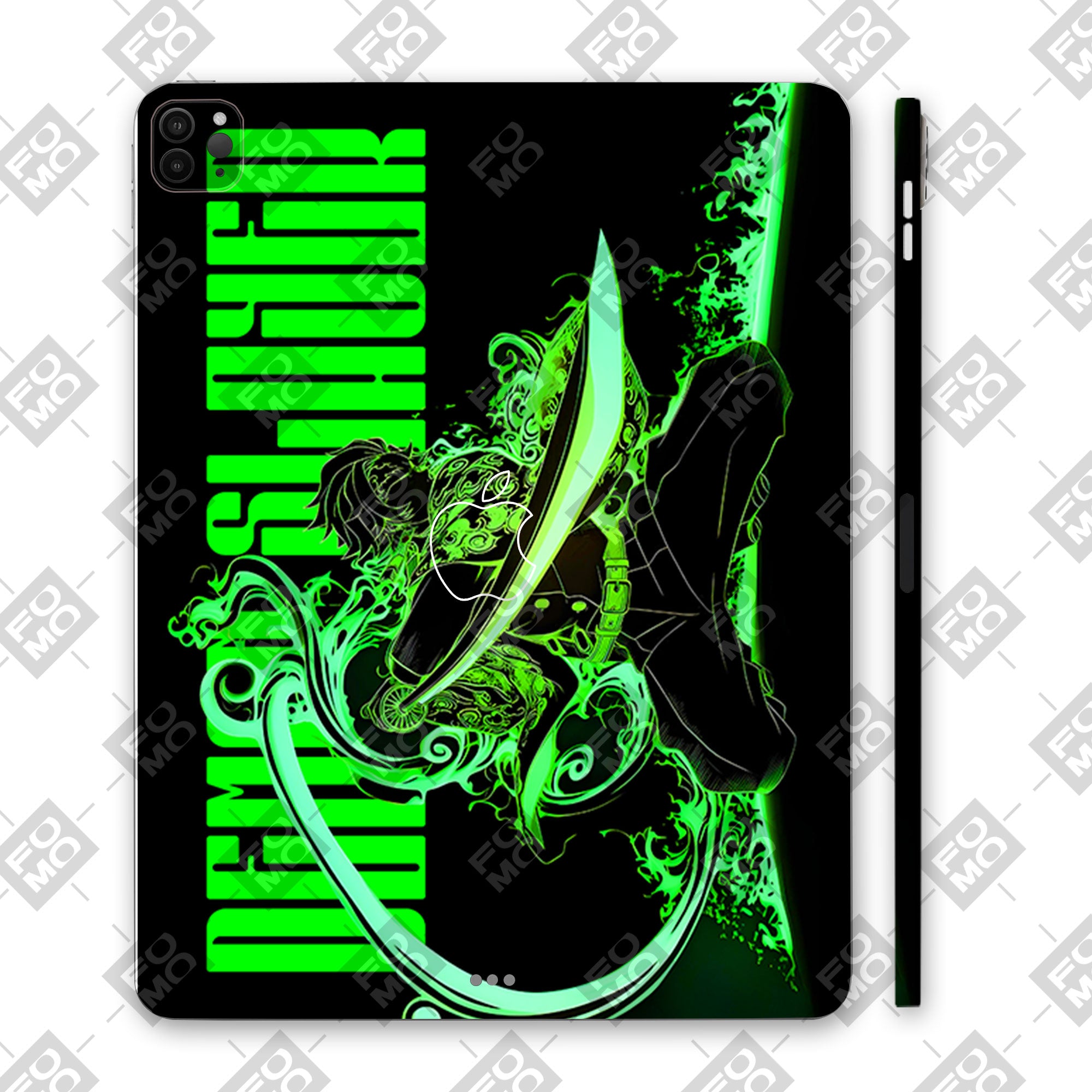 Apple iPad Pro 11 2020 Tanjiro Green Flame Dance Anime Tablet Skins