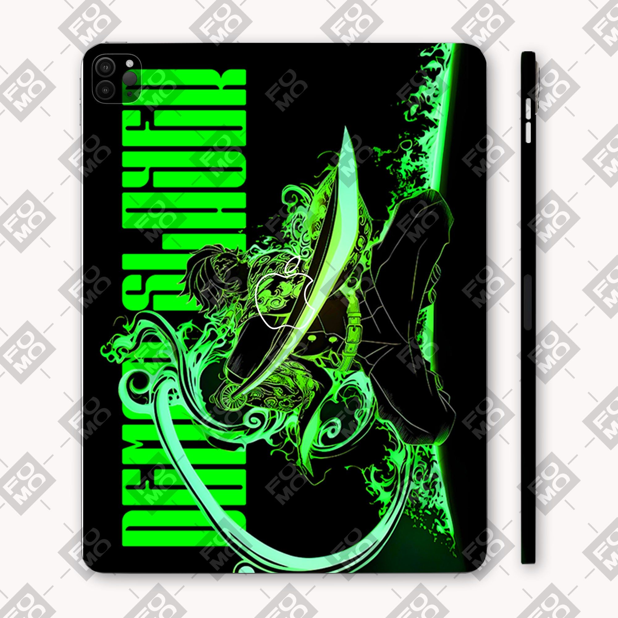 Apple iPad Pro 11 M1 2021 Tanjiro Green Flame Dance Anime Tablet Skins