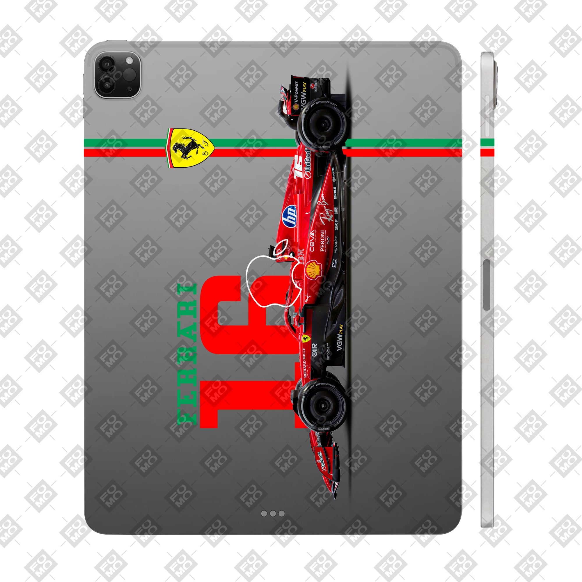 Apple iPad Pro 11 M1 2021 Transparent Ferrari Flame Tablet Skin