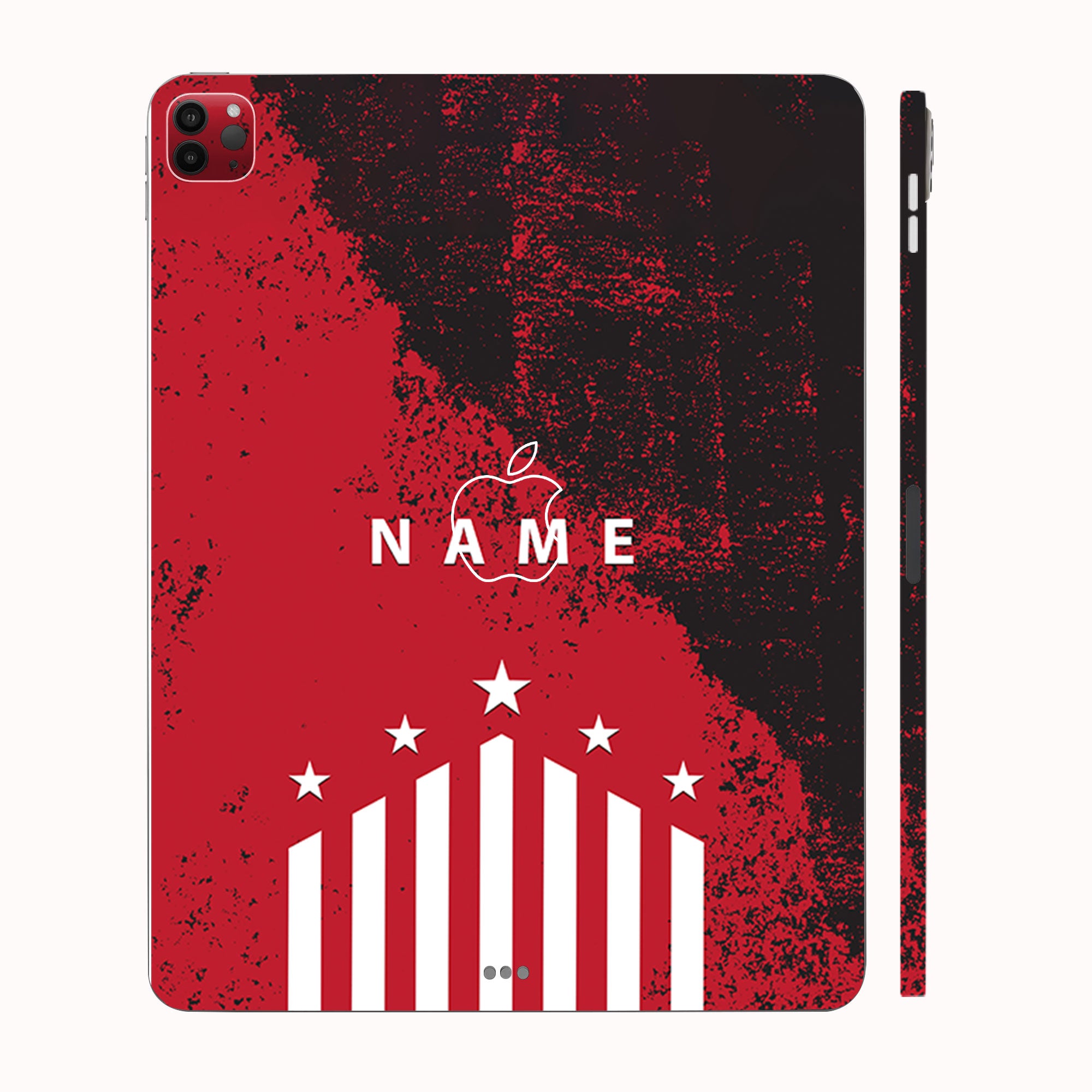Apple iPad Pro 11 M2 2022 Captain Red with Name Tablet Skins