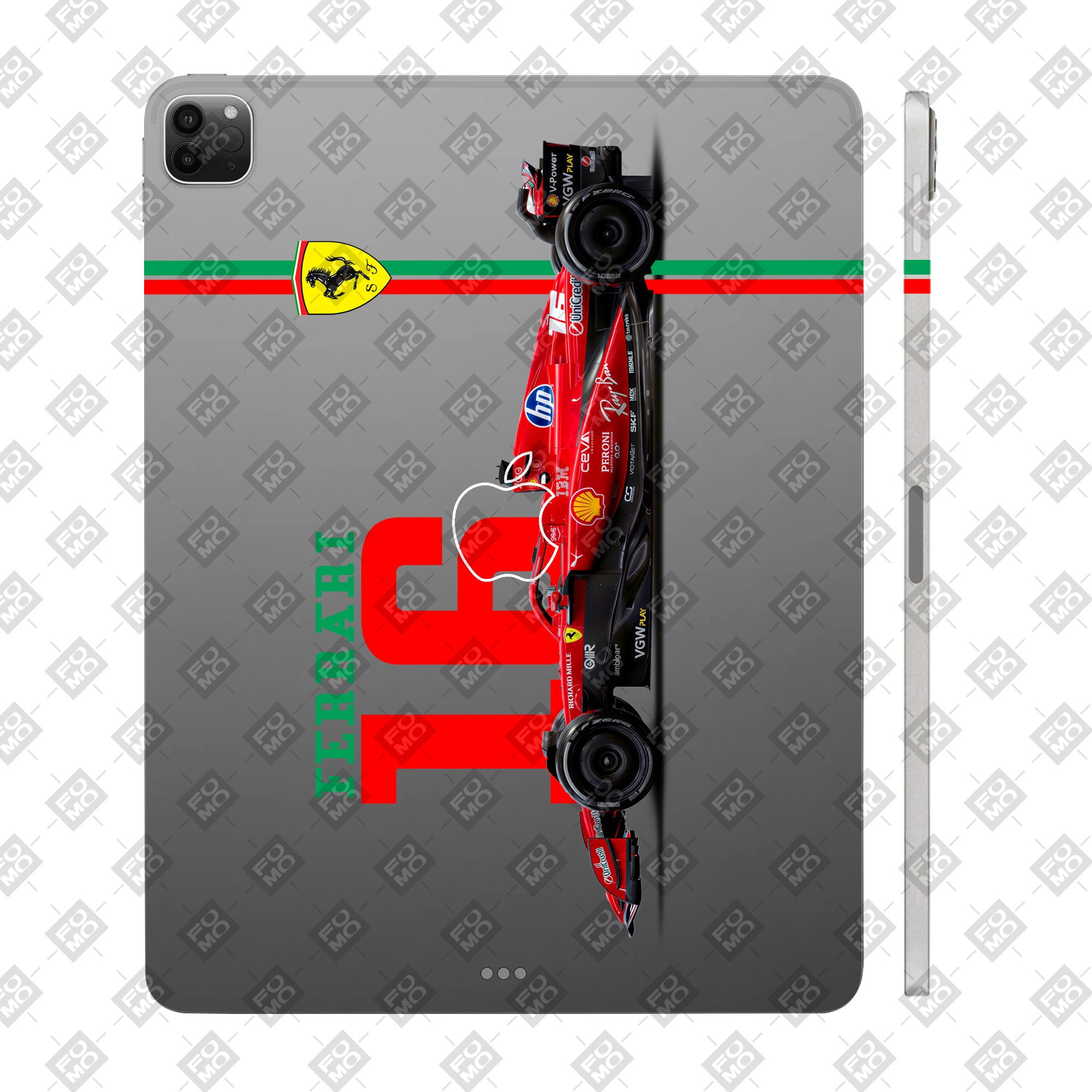 Apple iPad Pro 11 M2 2022 Transparent Ferrari Flame Tablet Skin