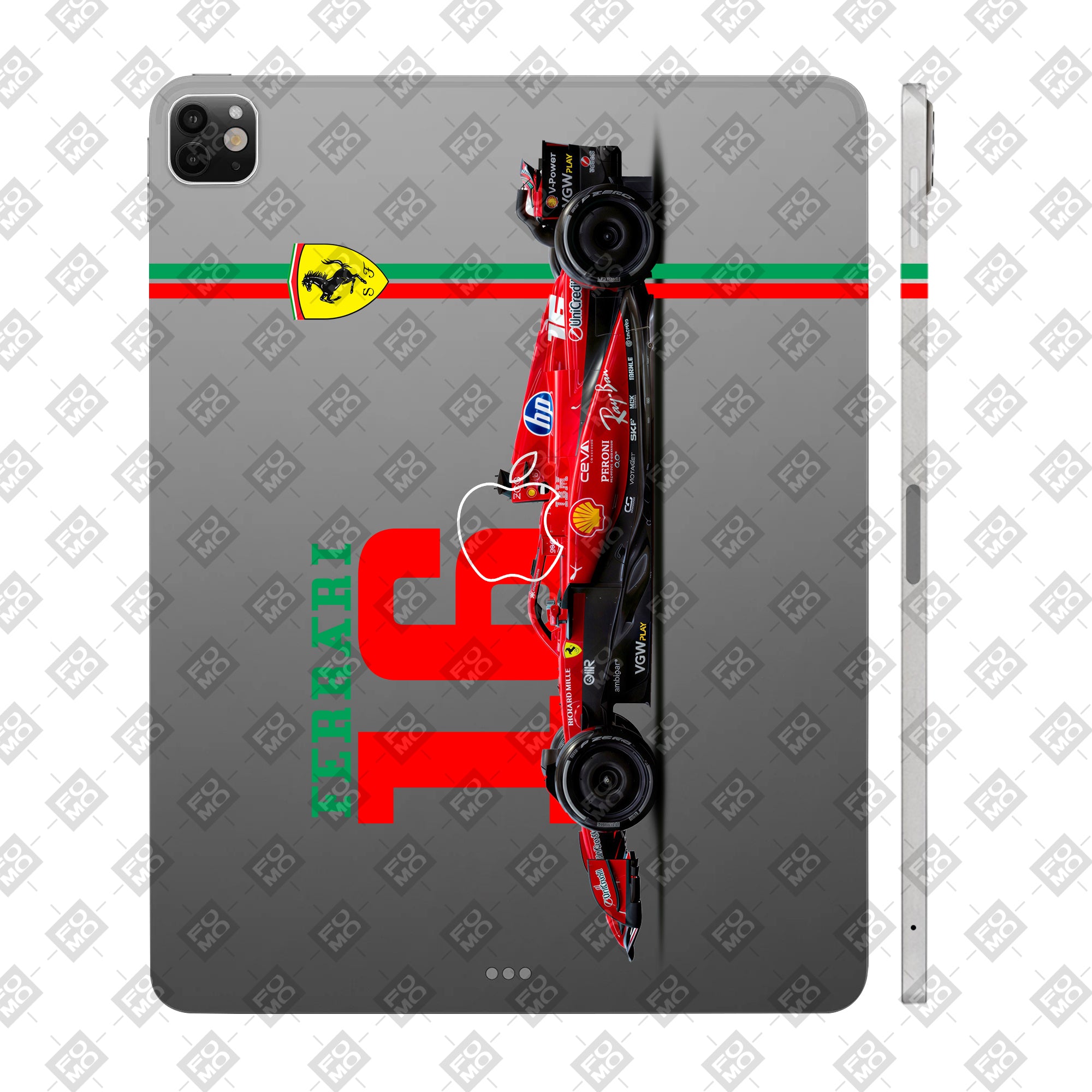 Apple iPad Pro 11 M4 2024 Transparent Ferrari Flame Tablet Skin