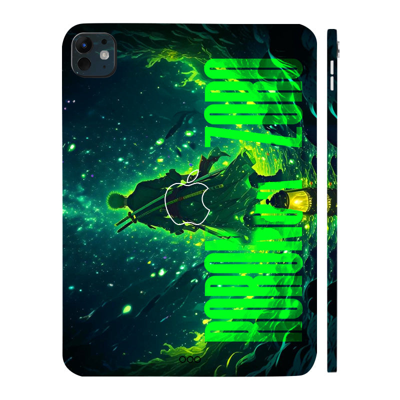 Apple iPad Pro 11 M5 2025 Roronoa Zoro Green Fury Anime Tablet Skins