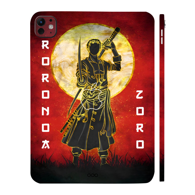 Apple iPad Pro 11 M5 2025 Roronoa Zoro with Golden Moon Anime Tablet Skins