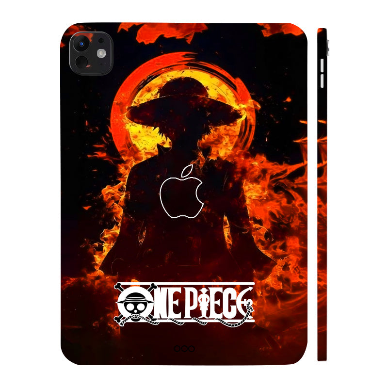 Apple iPad Pro 11 M5 2025 Monkey D. Luffy Fiery Silhouette Anime Tablet Skins