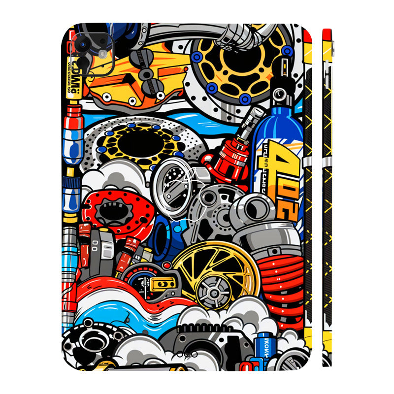 Apple iPad Pro 11 M5 2025 Mechanical Chaos Cars & Bikes Tablet Skins