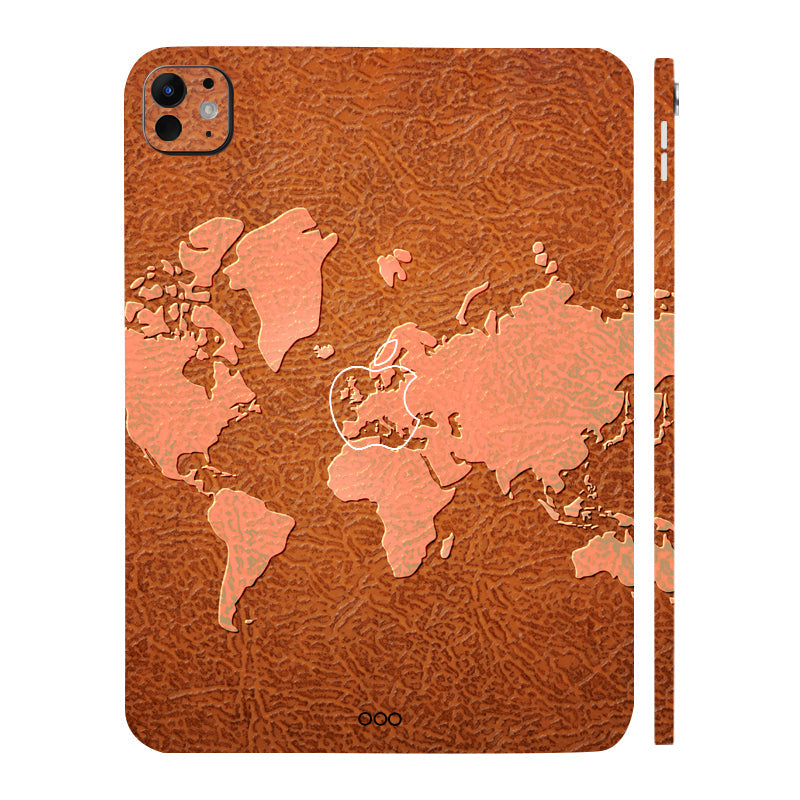 Apple iPad Pro 11 M5 2025 Brown World Map Tablet Skins