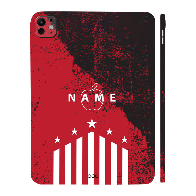 Apple iPad Pro 11 M5 2025 Captain Red with Name Tablet Skins