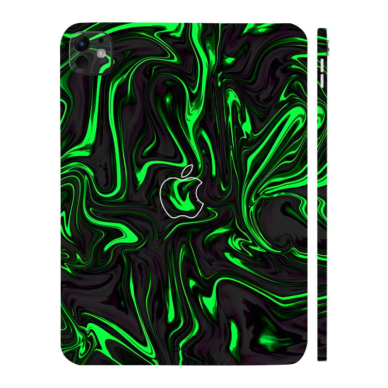 Apple iPad Pro 11 M5 2025 Green Liquid Pattern Tablet Skins
