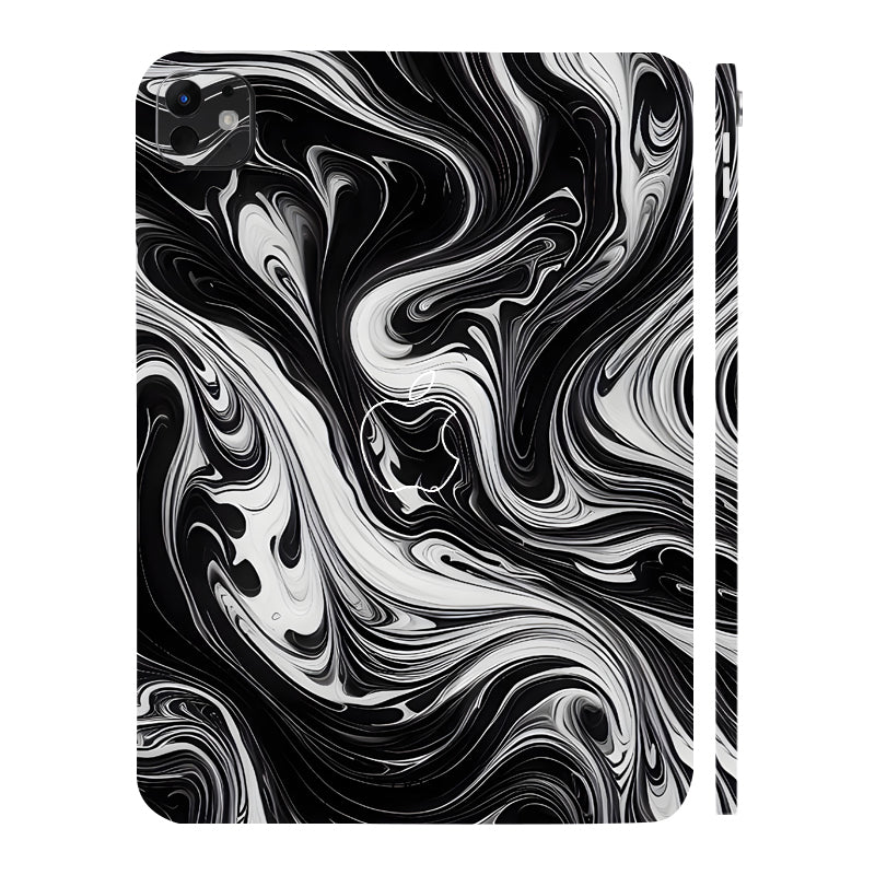 Apple iPad Pro 11 M5 2025 Black and White Marble Tablet Skins