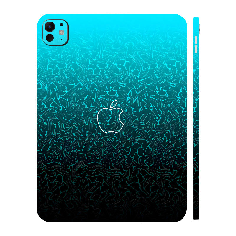 Apple iPad Pro 11 M5 2025 Cyan Blue to Black Gradient Tablet Skins