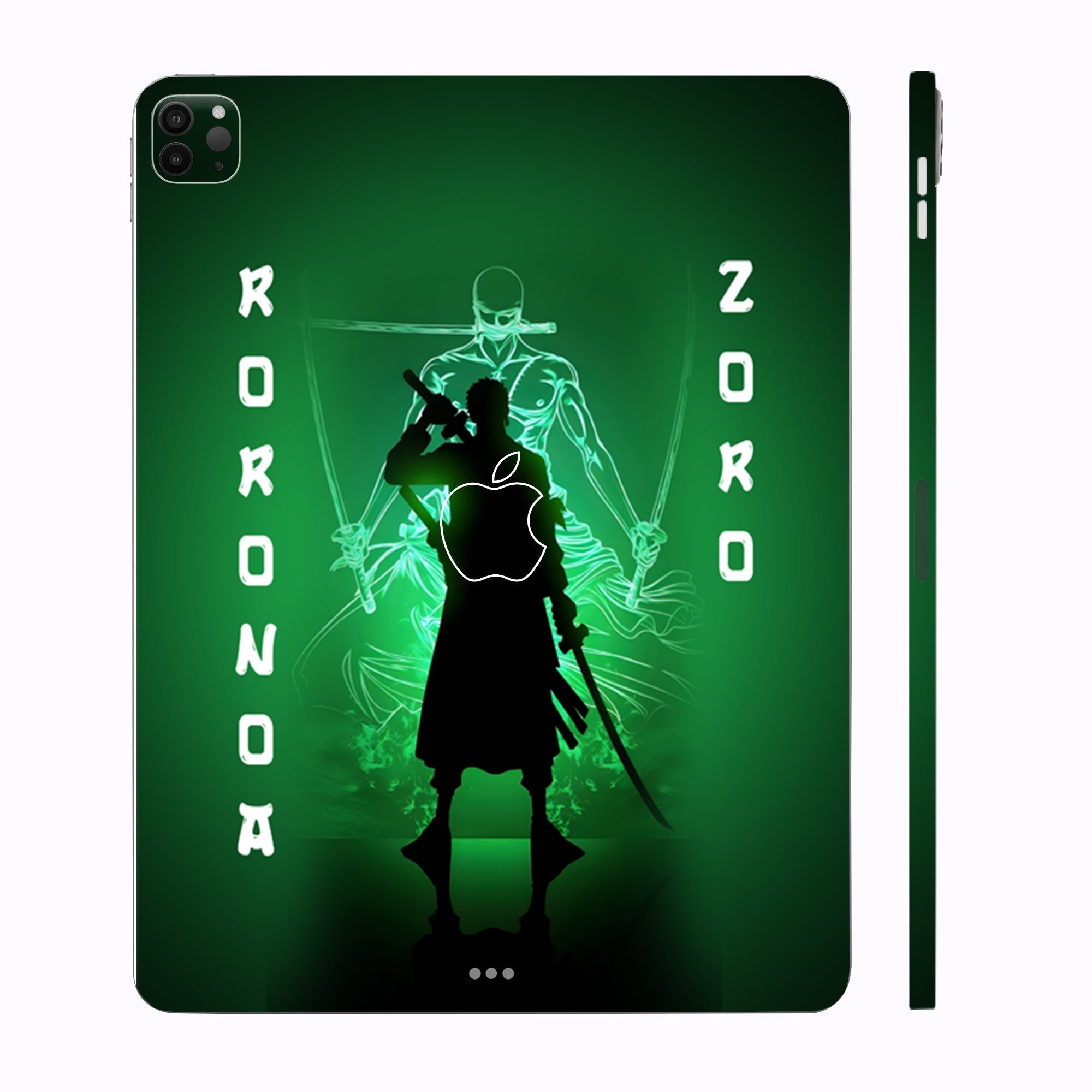Apple iPad Pro 11 M1 2021 Zoro in Green Fluorescent Background Anime Tablet Skins