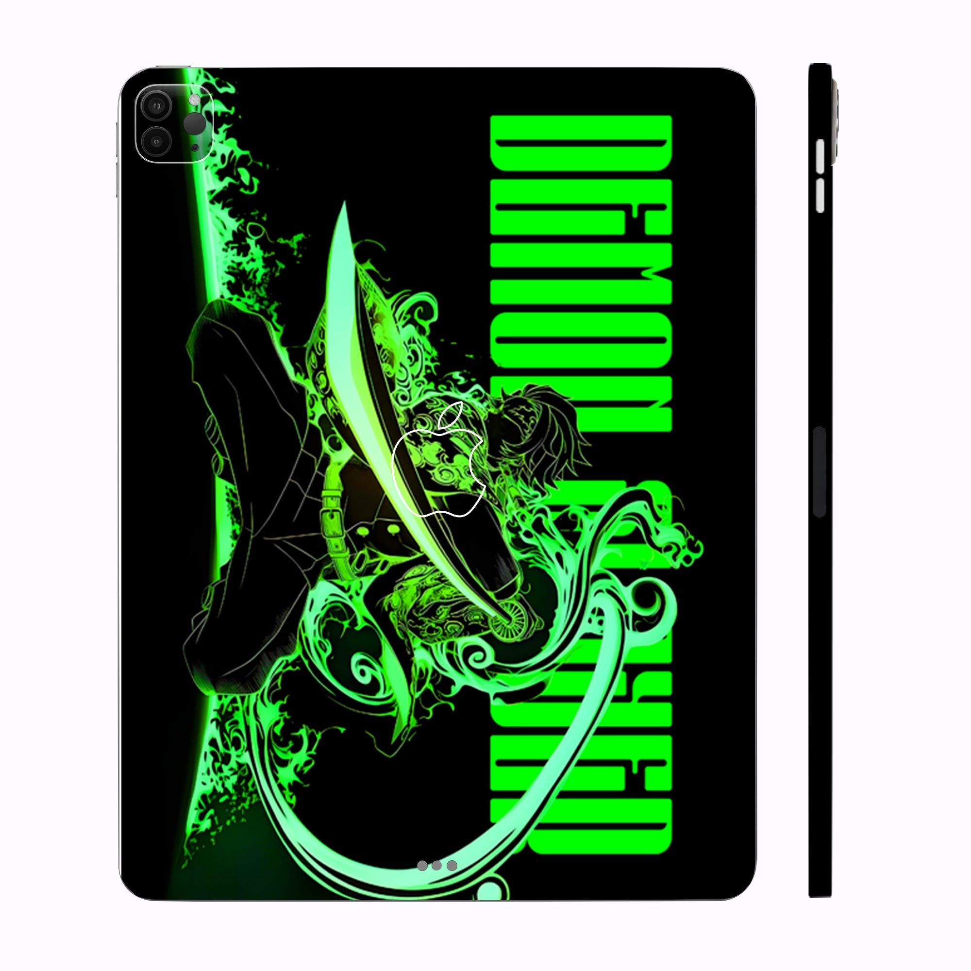 Apple iPad Pro 11 M1 2021 Tanjiro Green Flame Dance Anime Tablet Skins