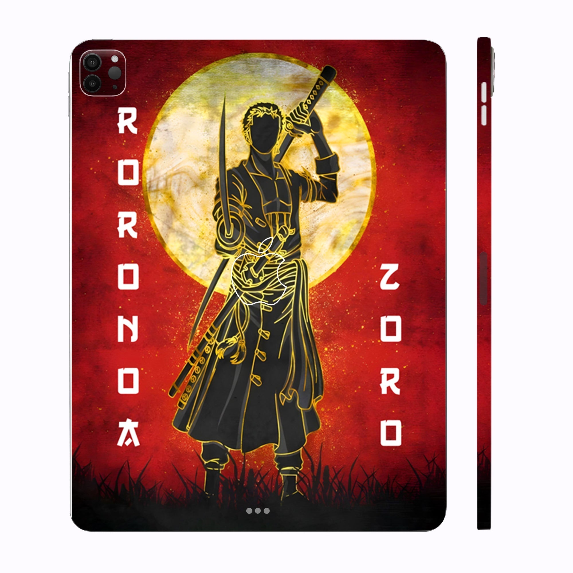 Apple iPad Pro 11 M1 2021 Roronoa Zoro with Golden Moon Anime Tablet Skins