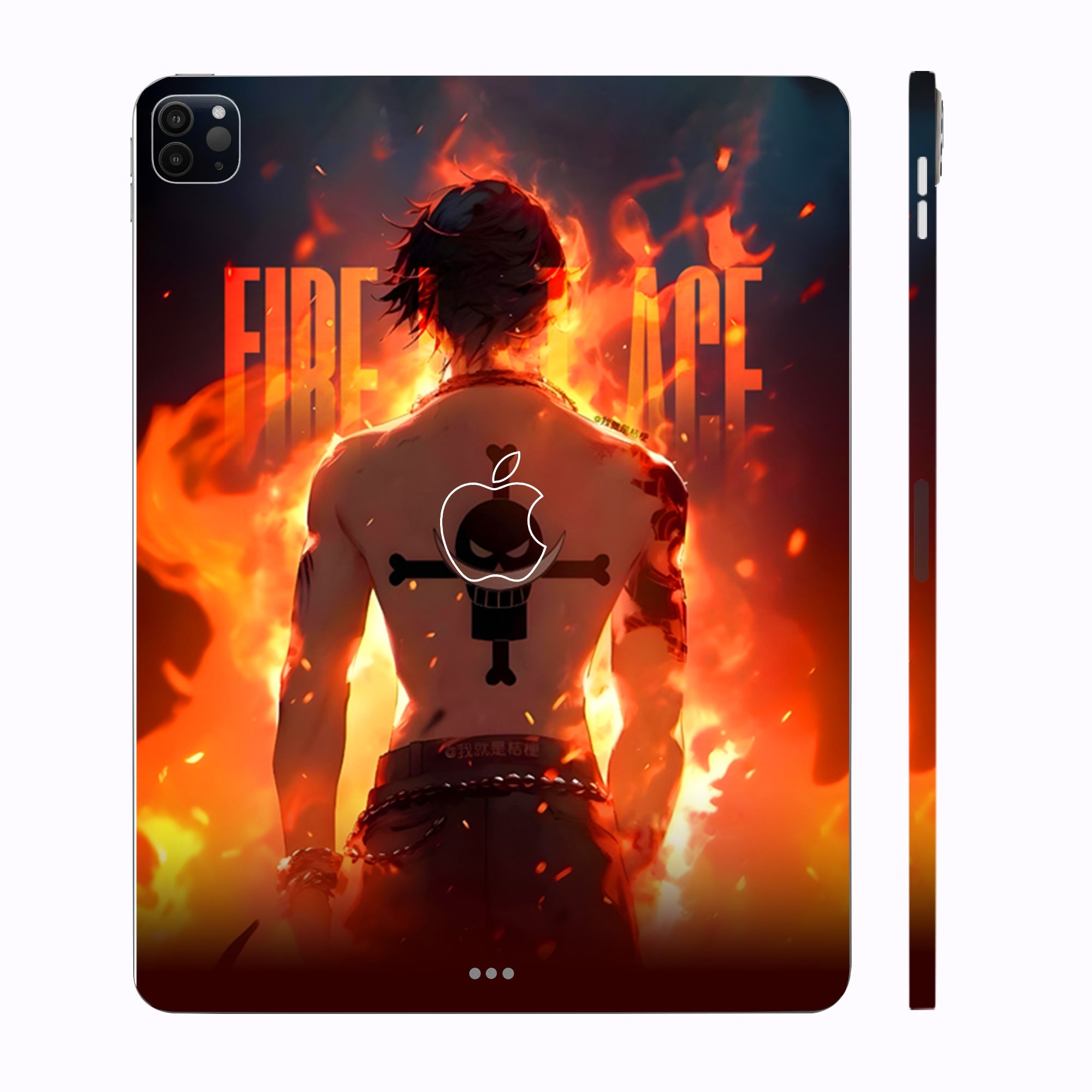 Apple iPad Pro 11 M1 2021 Portgas D. Ace Fire Fist Flame Anime Tablet Skins
