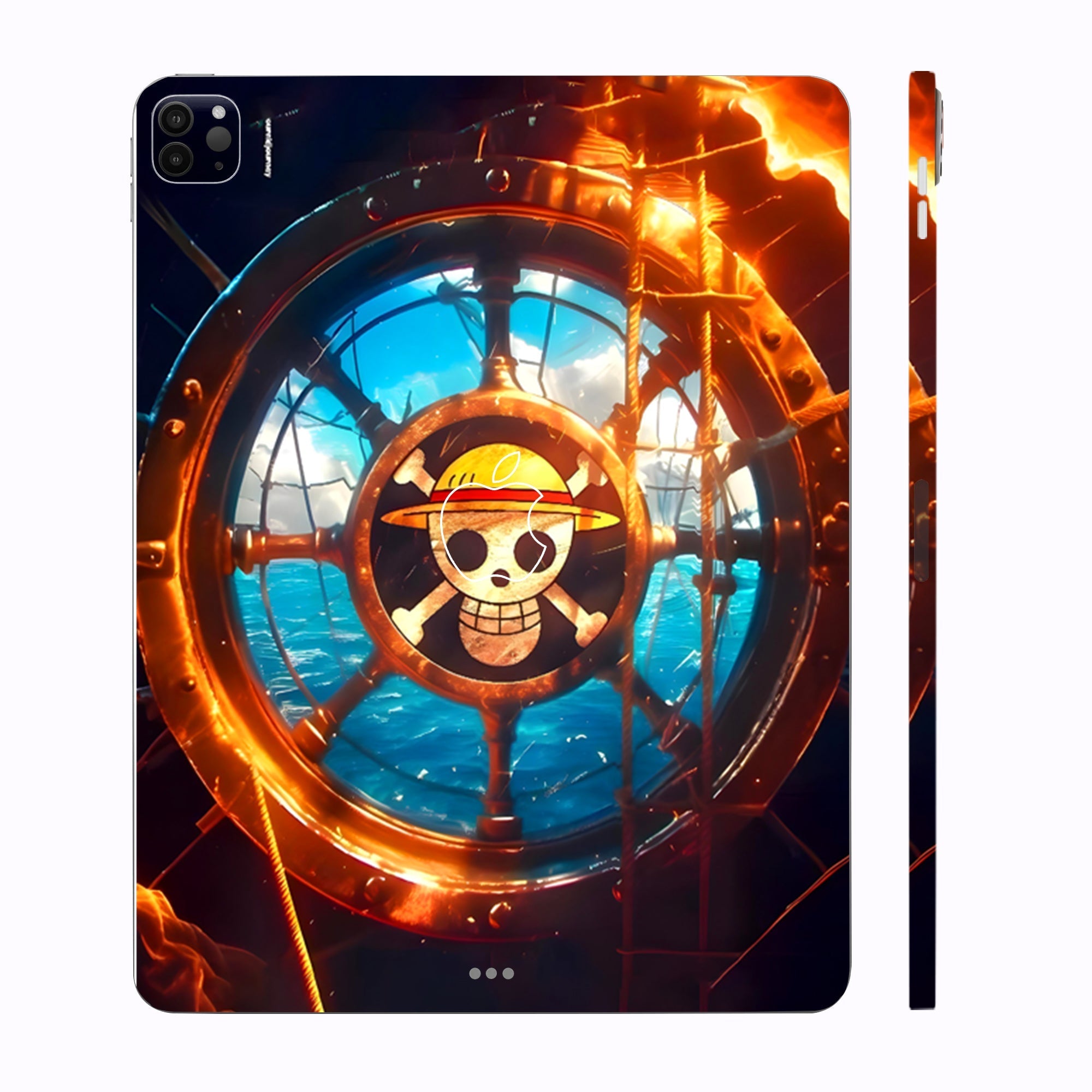 Apple iPad Pro 11 M1 2021 Straw Hat Ship Wheel Anime Tablet Skins