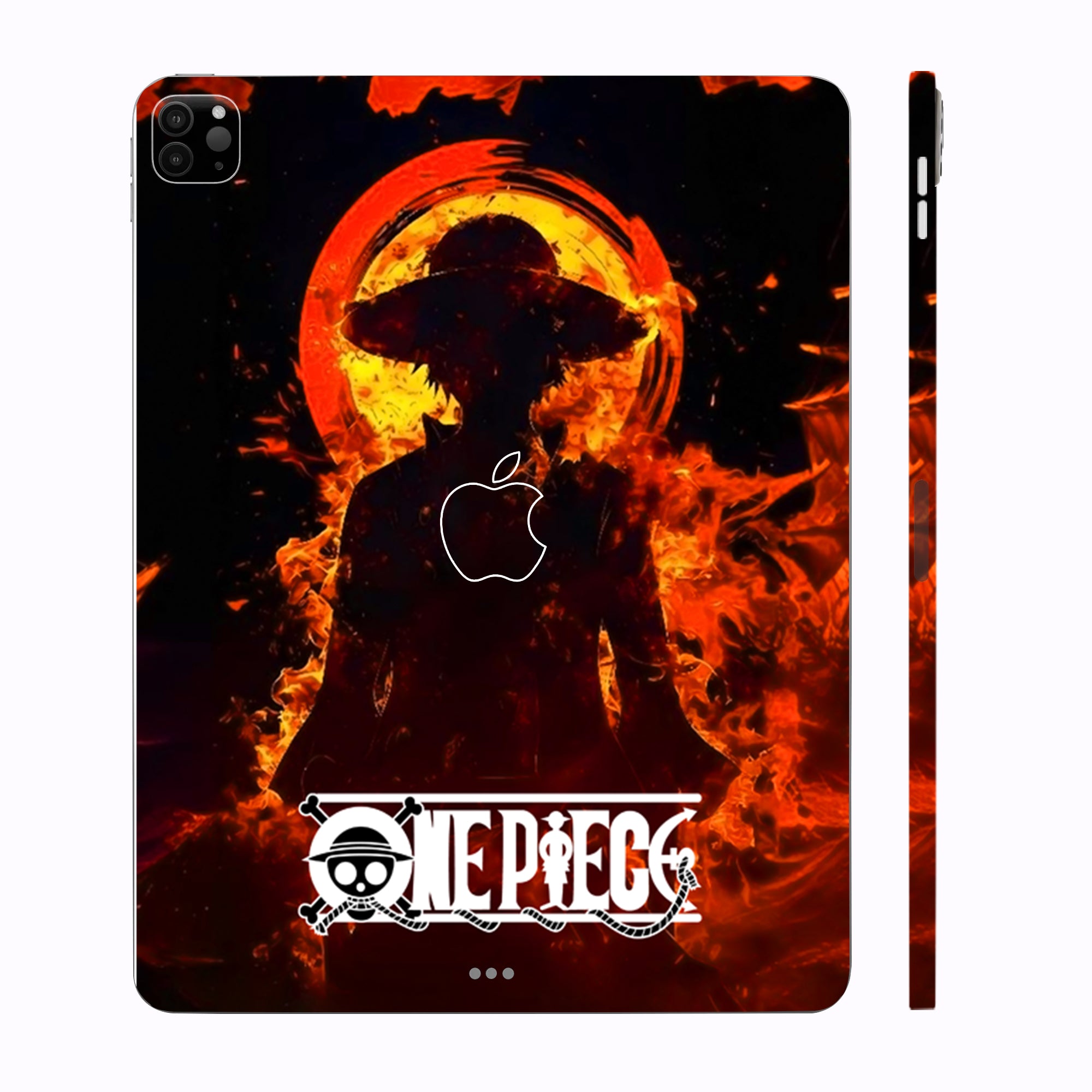Apple iPad Pro 11 M1 2021 Monkey D. Luffy Fiery Silhouette Anime Tablet Skins