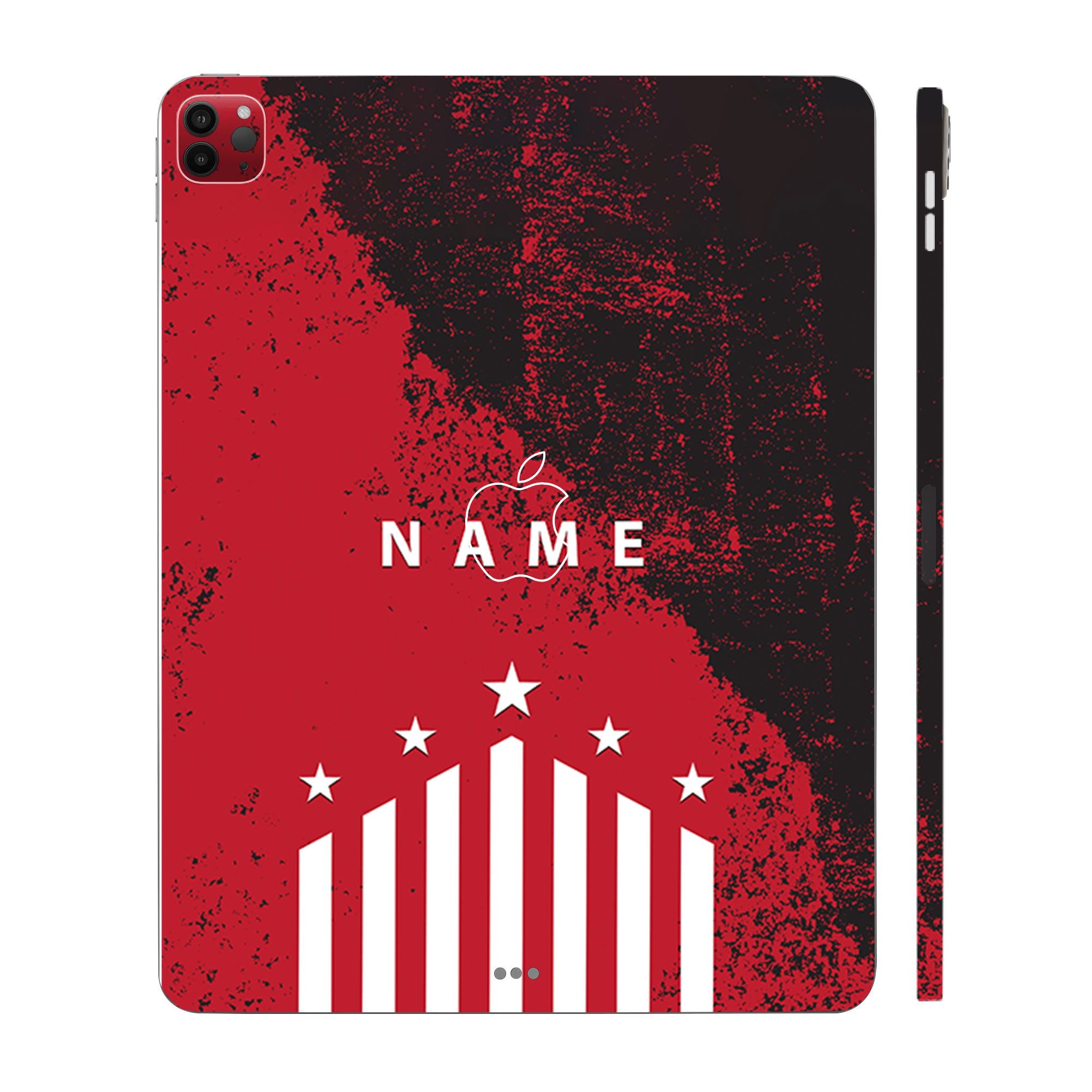 Apple iPad Pro 12.9 M2 2022 Captain Red with Name Tablet Skins