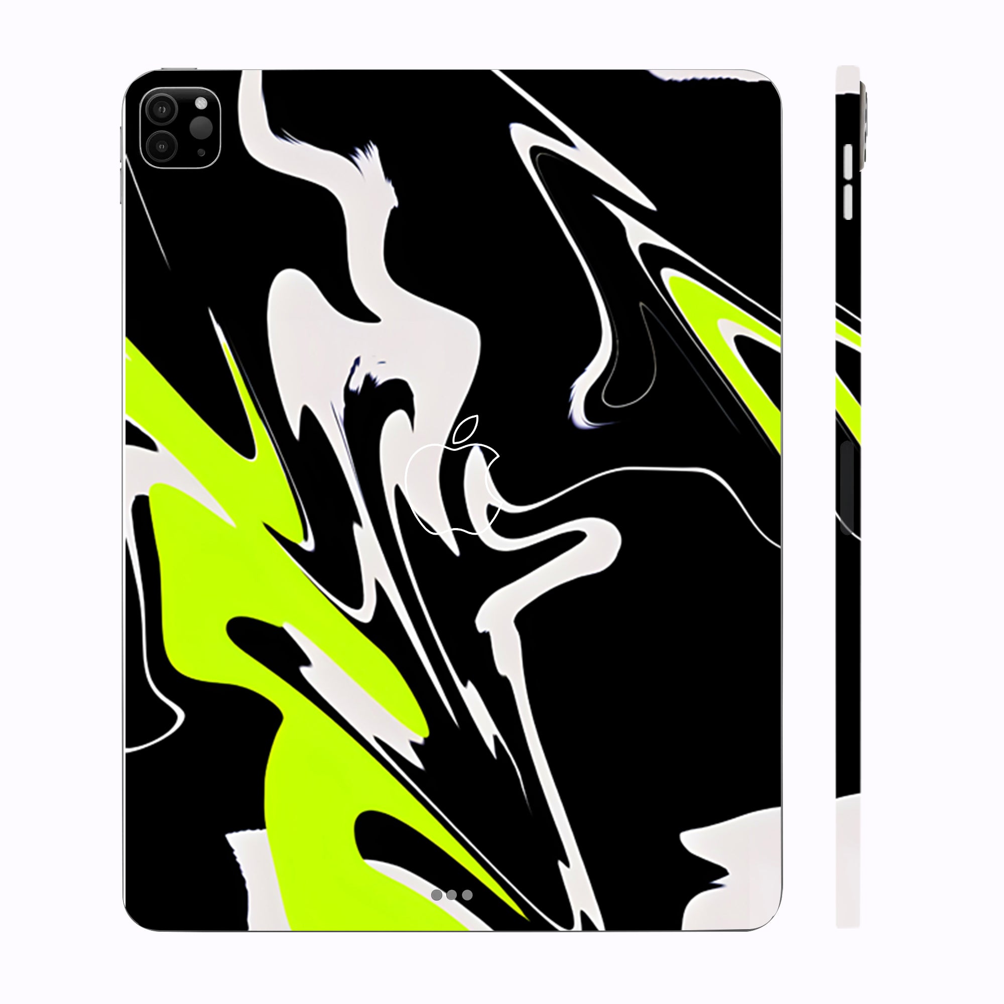 Apple iPad Pro 11 M1 2021 Neon Green and Black Pattern Tablet Skins