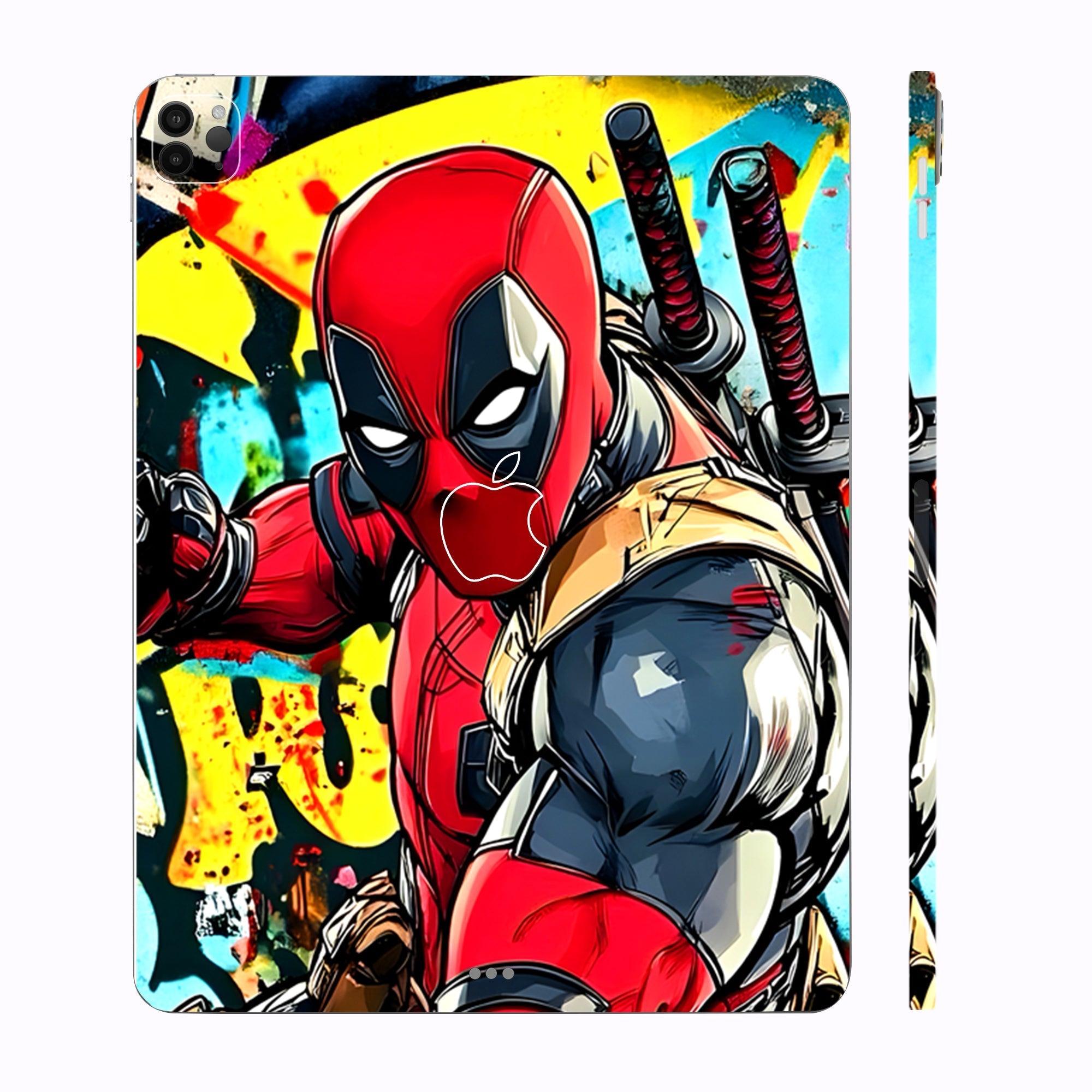 Apple iPad Pro 12.9 M1 2021 Deadpool Graffiti Style Movies Tablet Skins