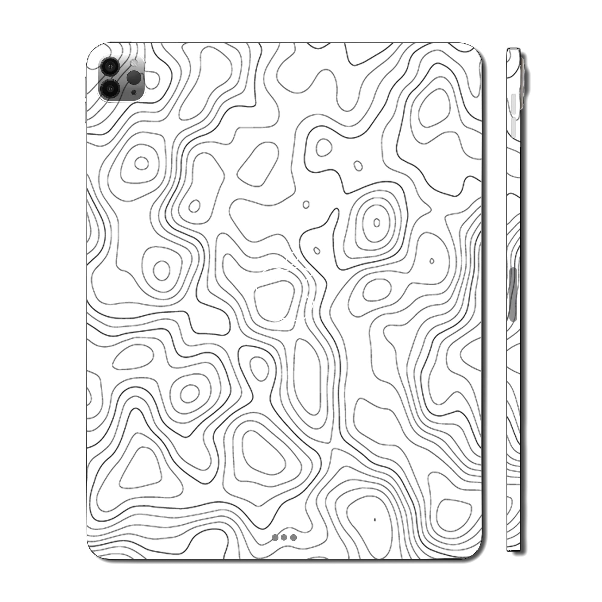 Apple iPad Pro 12.9 2020 White Contour Design Tablet Skins