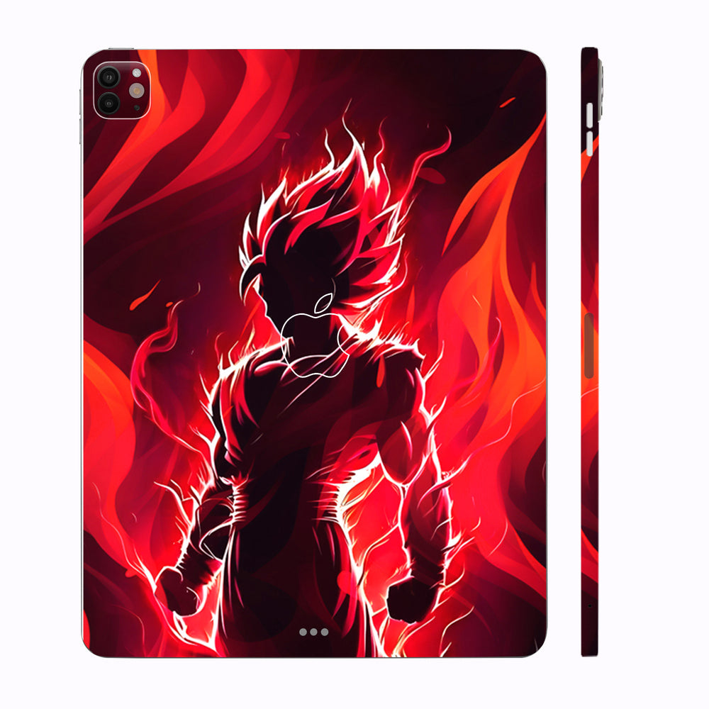 Apple iPad Pro 11 M4 2024 Goku in Fiery Red Anime Tablet Skins