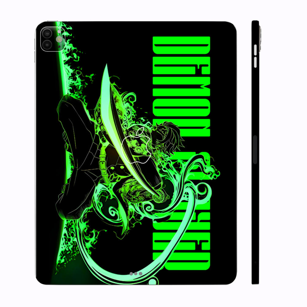 Apple iPad Pro 11 M4 2024 Tanjiro Green Flame Dance Anime Tablet Skins