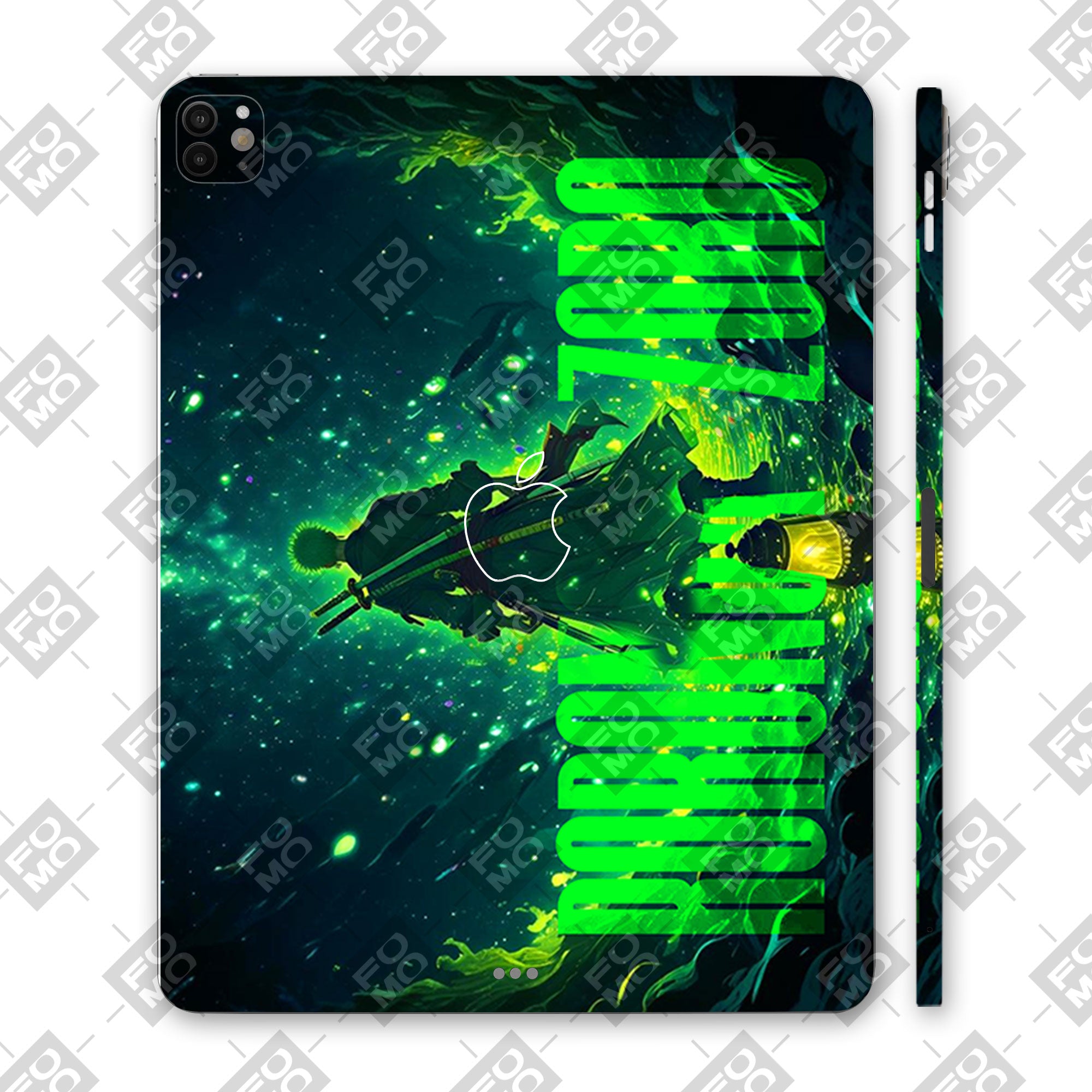 Apple iPad Pro 13 M4 2024 Roronoa Zoro Green Fury Anime Tablet Skins