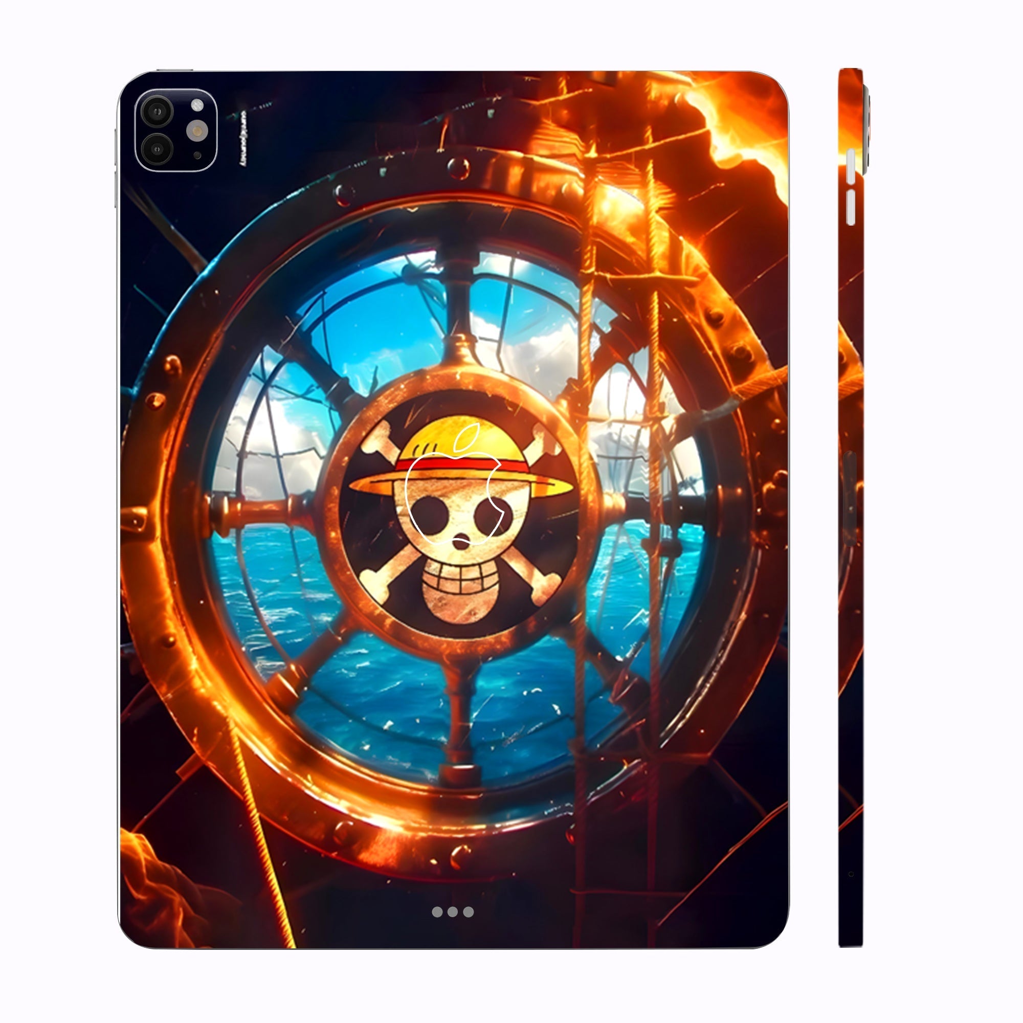 Apple iPad Pro 11 M4 2024 Straw Hat Ship Wheel Anime Tablet Skins