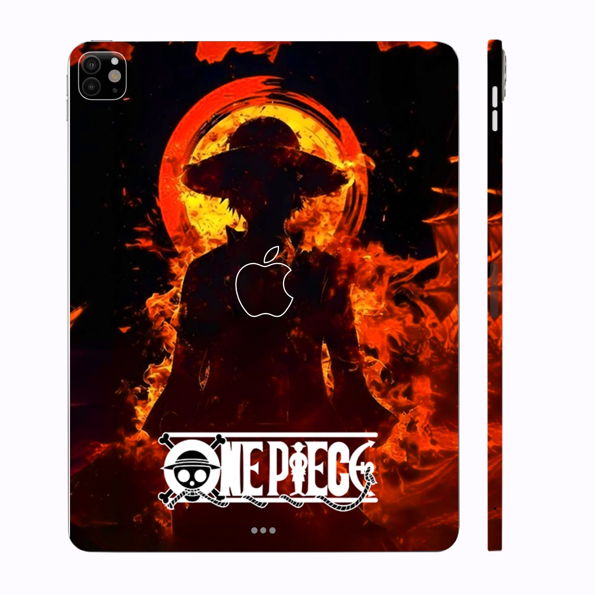Apple iPad Pro 11 M4 2024 Monkey D. Luffy Fiery Silhouette Anime Tablet Skins
