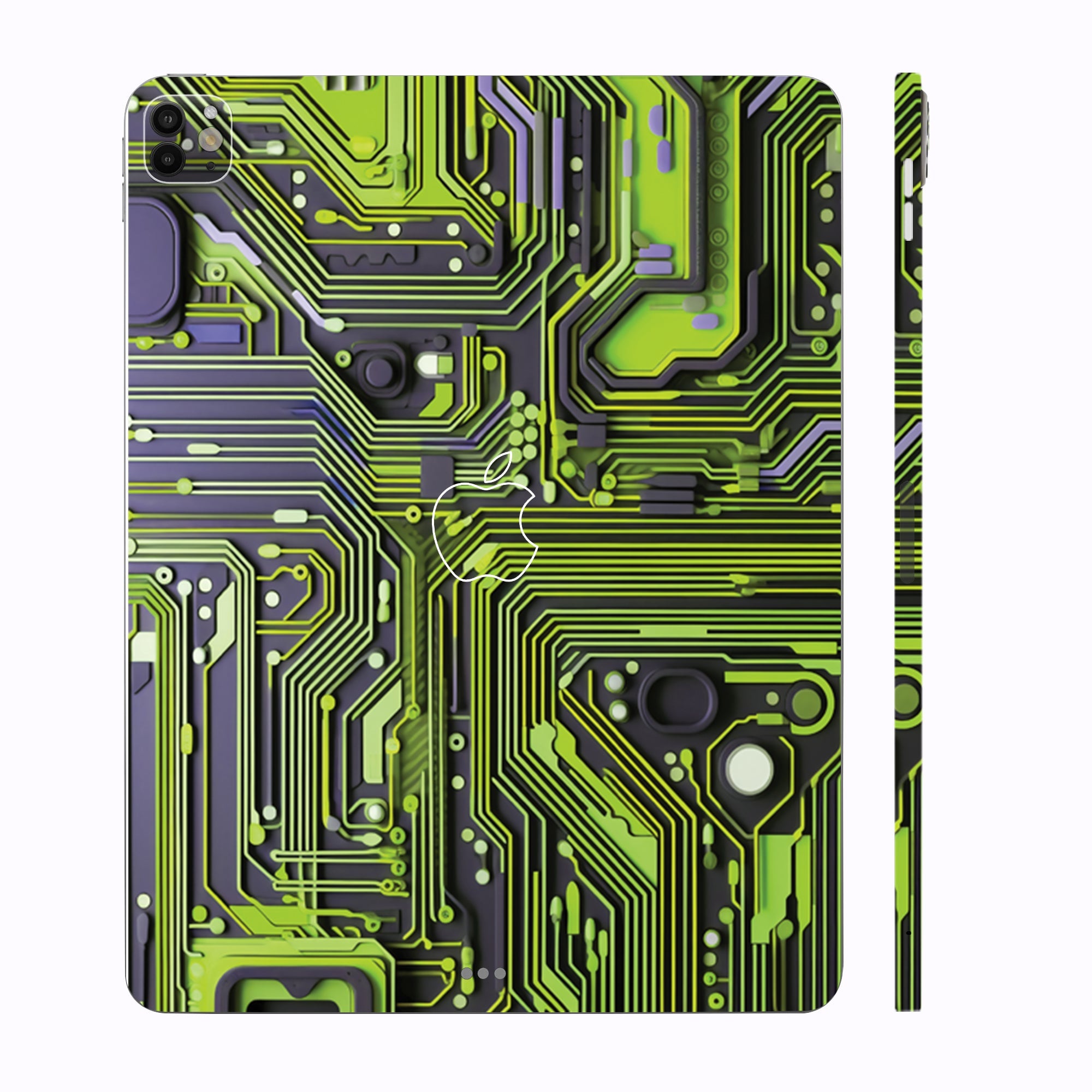 Apple iPad Pro 13 M4 2024 Lime Green Circuit Design Tablet Skins